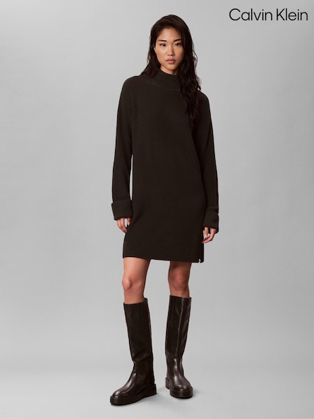 Black - Calvin Klein Relaxed Rib Mini Dress