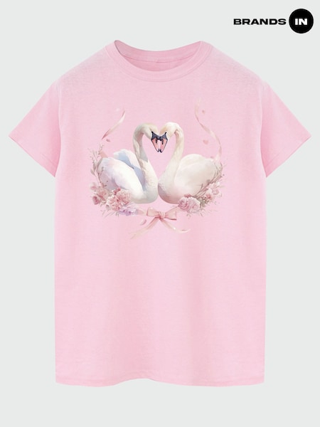 Pink - Brands In Swan Boyfriend Fit T-shirt