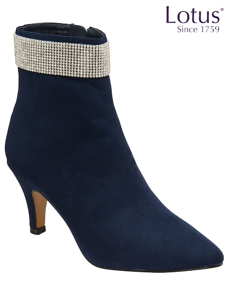 Lotus Navy Blue Stiletto-Heel Shoes Boots (297789) | 198 QAR