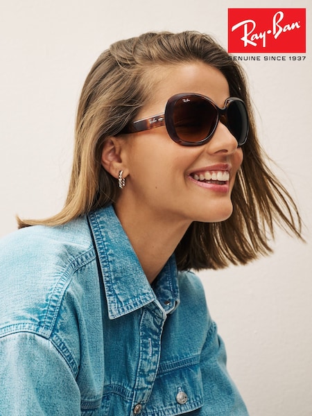 Havanna och brun / rosa lins - Ray-ban Jackie Ohh Ii Oversized Sunglasses (297811) | kr3 450