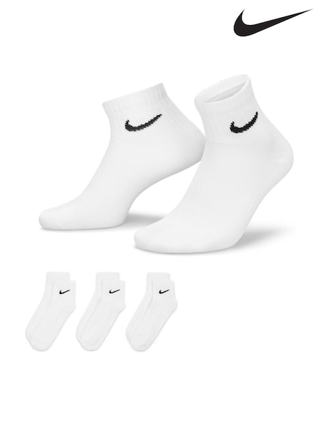 Nike White Lightweight Everyday Ankle Socks 3 Pack (297824) | €17.50