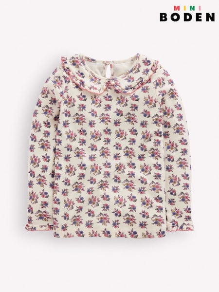 Cream - Boden Collared Pointelle Top