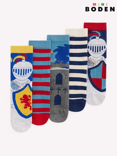 Grey - Boden Socks 5 Pack