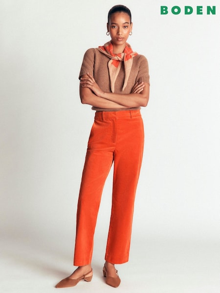 Orange - Boden Canonbury Cord 7/8 Hosen