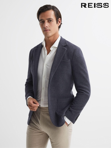 Reiss Airforce Blue Freemans Modern Fit Wool Blend Single Breasted Blazer (298749) | €454