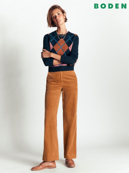 Brown - Boden Fitzrovia Cord Column Trousers