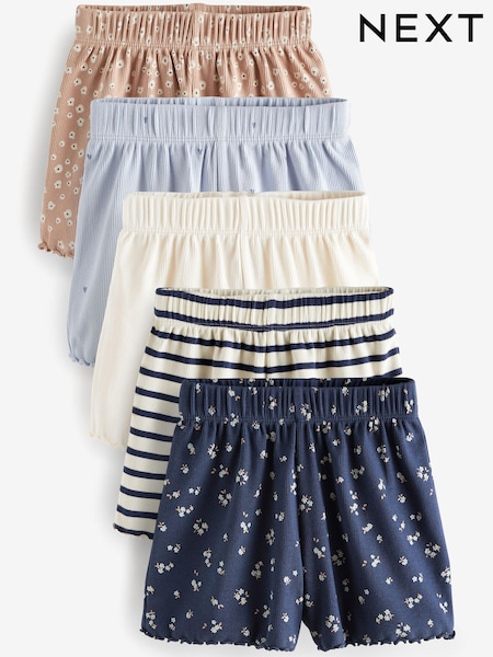 Blue Rib Shorts 5 Pack (3mths-7yrs) (299213) | €12 - €14