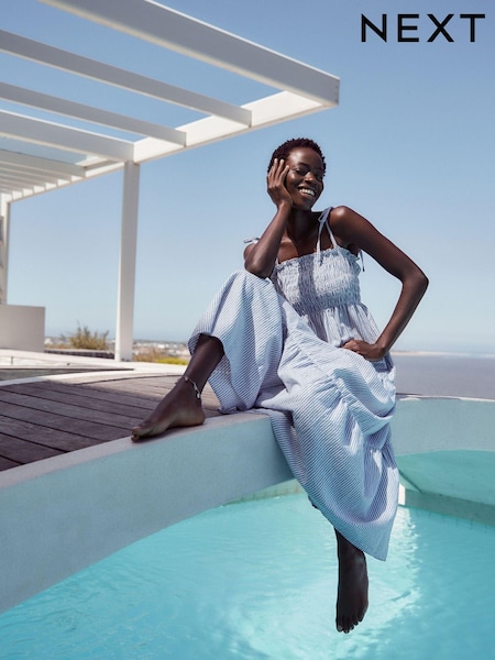 Gestreift, Blau - Maxi Summer Dress (299254) | 15 €