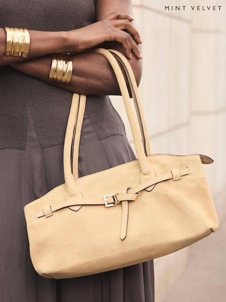 Yellow - Mint Velvet Brooke Suede Shoulder Bag