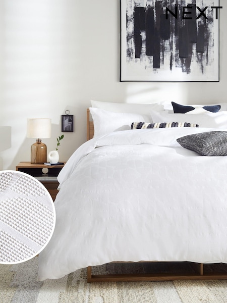 200TC 100% Cotton Waffle Geometric Pattern Duvet Cover and Pillowcase Set (2J3882) | € 30 - € 53