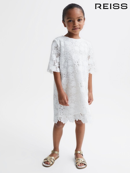 Elfenbein - Reiss Susie T-Shirt-Kleid mit Spitze (2VZ261) | 130 €