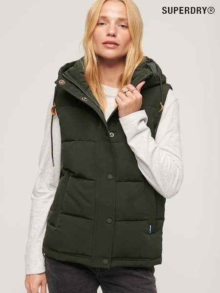 Superdry Green Everest Hooded Puffer Gilet (300542) | €40
