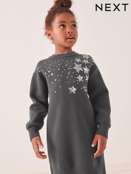 Grey Sequin Jumper Dress (3-16yrs) (300855) | €11.50 - €14