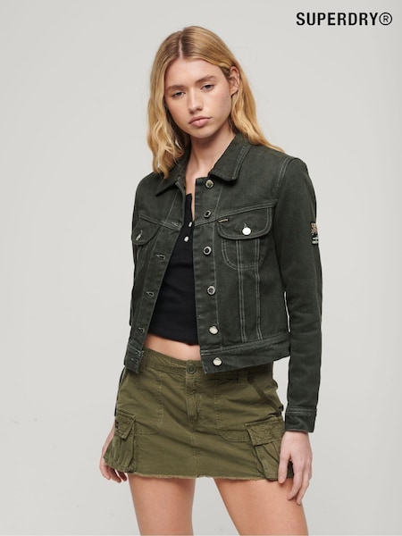 Superdry Grey 100% Cotton St Tropez Workwear Crop Jacket (300970) | €83