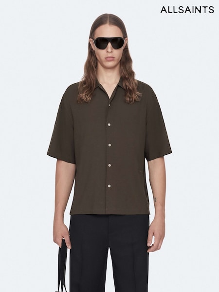 Green - Regular Allsaints Archer Short Sleeve Shirt