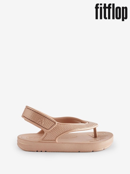 FitFlop Iqushion Kids Toddler Gold Shimmer Ergonomic Flip Flops (301317) | AED73