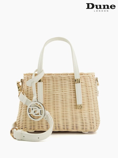 Dune London Natural Mini Dinkydorries Rattan Tote Bag (301617) | €113