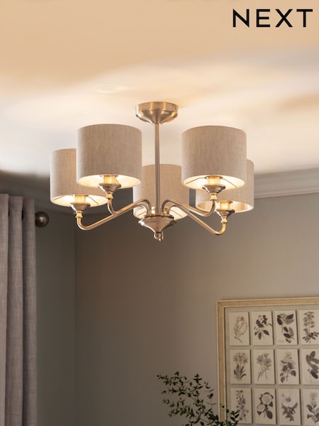 Brushed Chrome Burford 5 Light Height Adjustable Light (301626) | €179