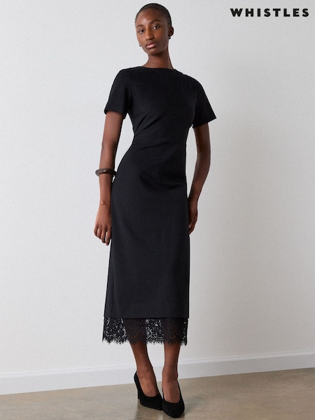 Noir - Robe Whistles Ponte en dentelle amovible