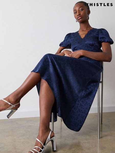 Asul - Whistles Jacquard V-neck Midi Dress