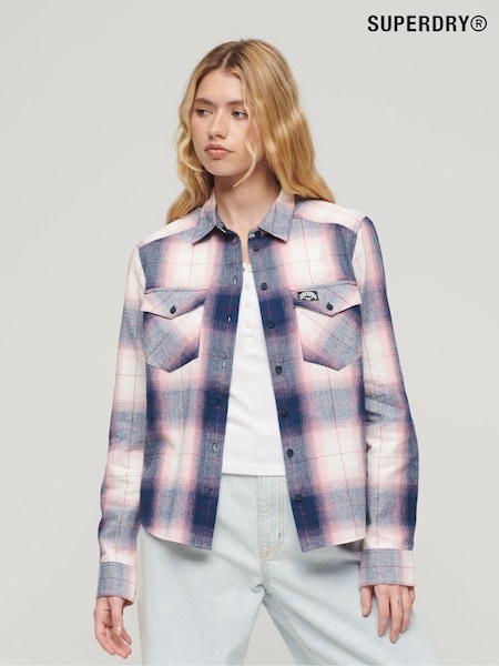 Roz - Cămașă Superdry Lumberjack Check Flannel 100% bumbac (302190) | 180 LEI