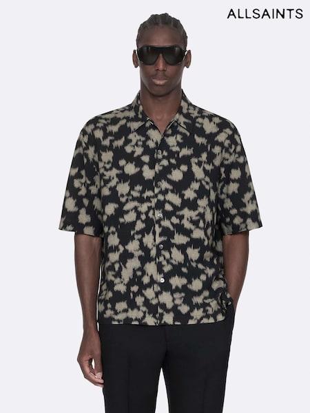 Black - Regular Allsaints Leo Short Sleeve Shirt