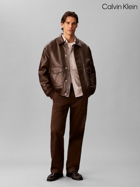 Коричневый - Regular Calvin Klein 90s Straight Chino Pants