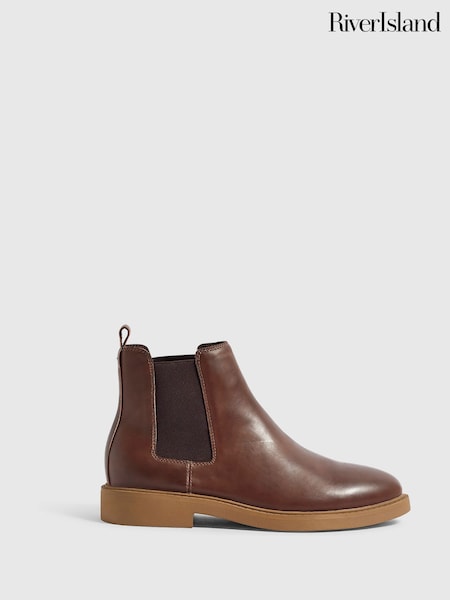 Brown - Regular River Island Chelsea Boots