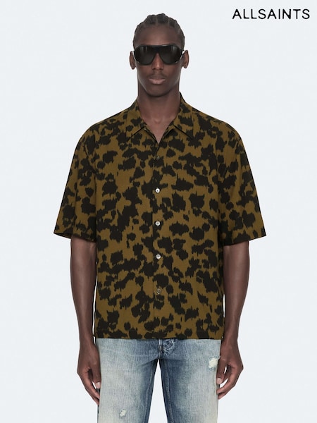 Green - Regular Allsaints Leo Short Sleeve Shirt