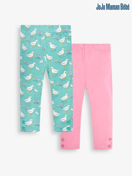 JoJo Maman Bébé 2-Pack Duck Print & Pink Leggings (303144) | 30 €