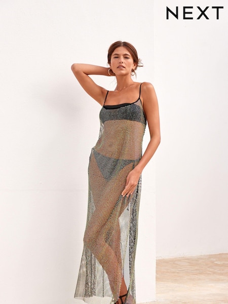 Black Rhinestone Maxi Summer Dress (303184) | €53