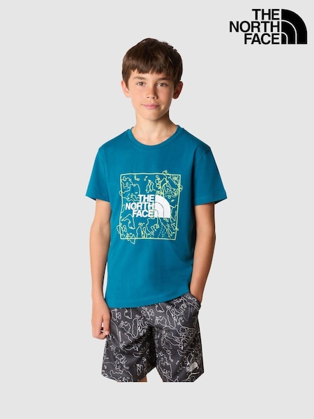 The North Face Blue Kids Graphic 100% Cotton T-Shirt (303430) | €18