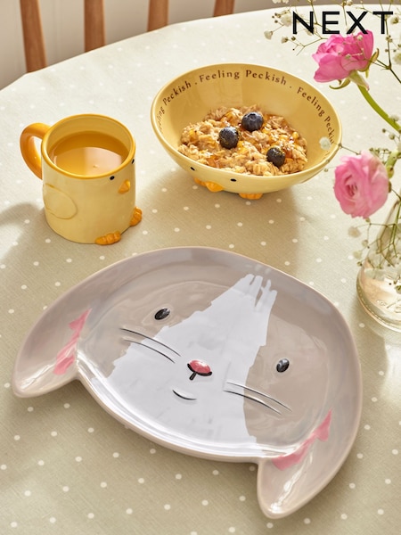 Set of 3 Grey Kids Bunny and Chick Dining Set (303495) | €28