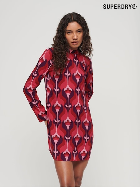 Superdry Pink Studios Mock Neck Mini Dress (304201) | €16.50