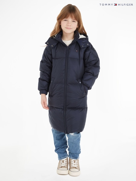 Tommy Hilfiger Kids Blue Long Quilted Puffer Coat (304367) | AED249 - AED277