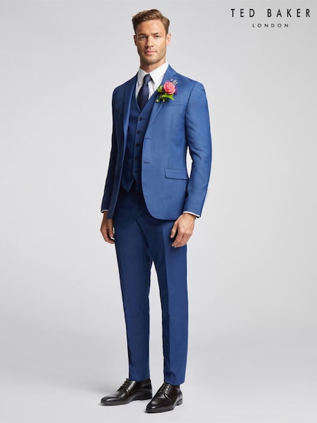 Kobalta zils - Regular Ted Baker Tailoring Slim Fit Sharkskin Jacket