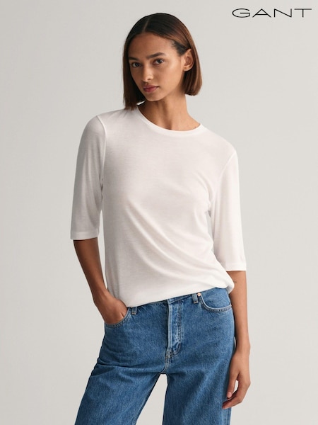 GANT White Fitted Lightweight T-Shirt (304995) | €34