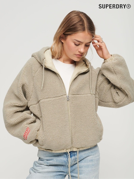 Superdry Brown Borg Boxy Zip Hoodie (305096) | €61