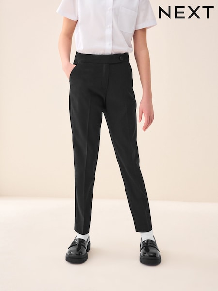 Black Plain Front School Trousers (3-18yrs) (305345) | AED51 - AED81
