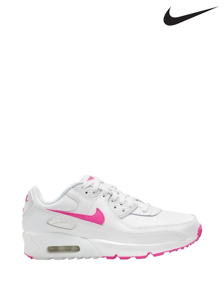 Nike White/Pink Youth Air Max 90 Easy On Trainers (305468) | € 53