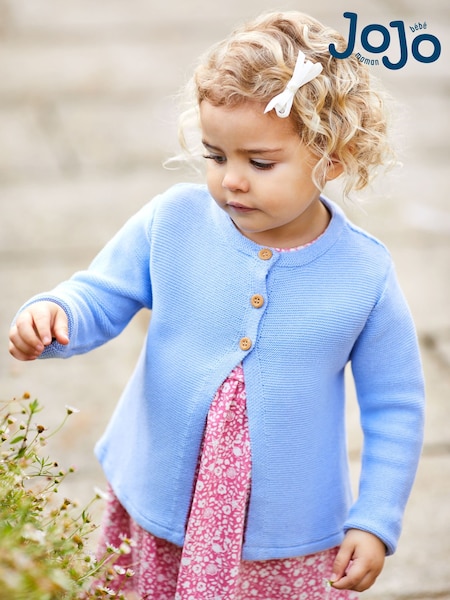 JoJo Maman Bébé Blue Cotton Cardigan (306140) | €35