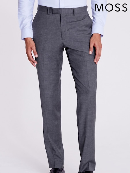 MOSS Grey Tailored Fit Twill Suit Trousers (306659) | €129