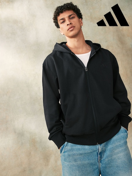 adidas Black All Season Fleece Zip Up Hoodie (307208) | R$ 495