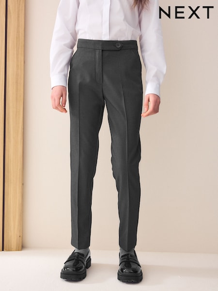 Grey Plain Front School Trousers (3-18yrs) (307251) | AED46 - AED71