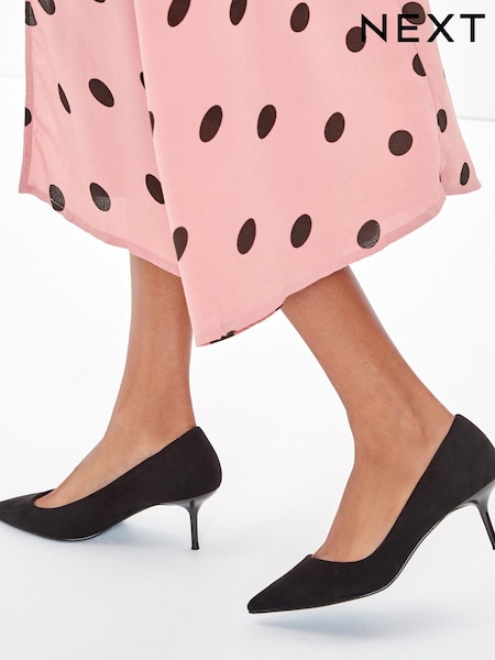 Black Regular/Wide Fit Forever Comfort® Asymmetric Kitten Court Shoes (307281) | €23