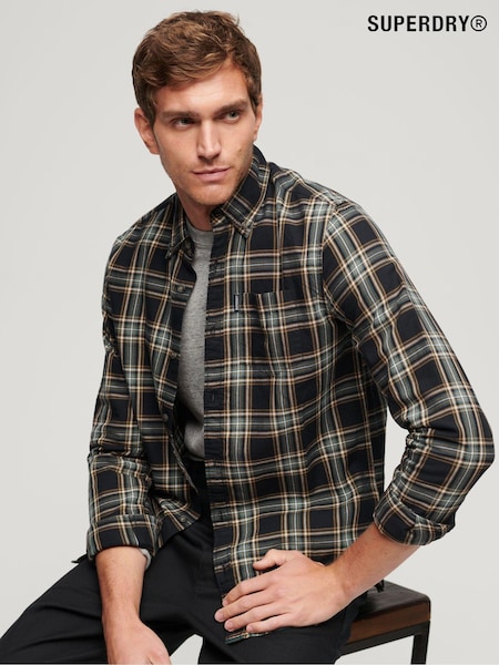 Negru - Superdry Vintage 100% Cotton Carouri Cămăși (307365) | 180 LEI