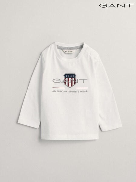 GANT White Shield Logo Baby Long Sleeve T-Shirt (307804) | €14
