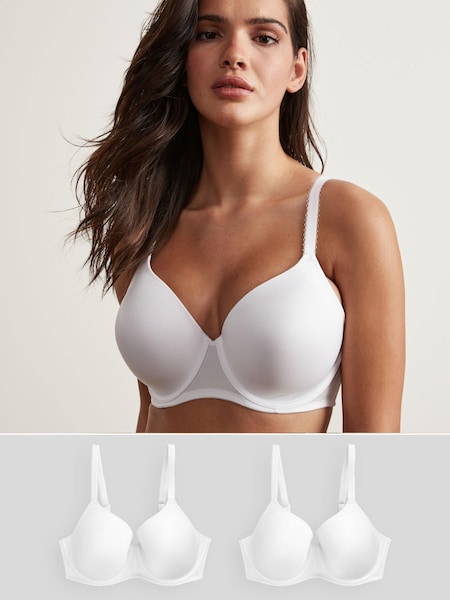 White/White DD+ Light Pad Full Cup Smoothing T-Shirt Bras 2 Pack (307864) | €7