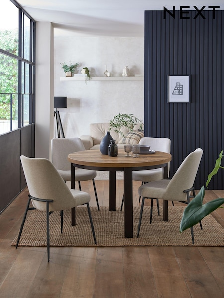Dark Bronx Oak Effect 4 Seater Round Dining Table (307948) | €400
