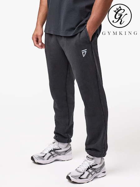 Black - Regular Gym King Fight Division Washed Gothic Joggers